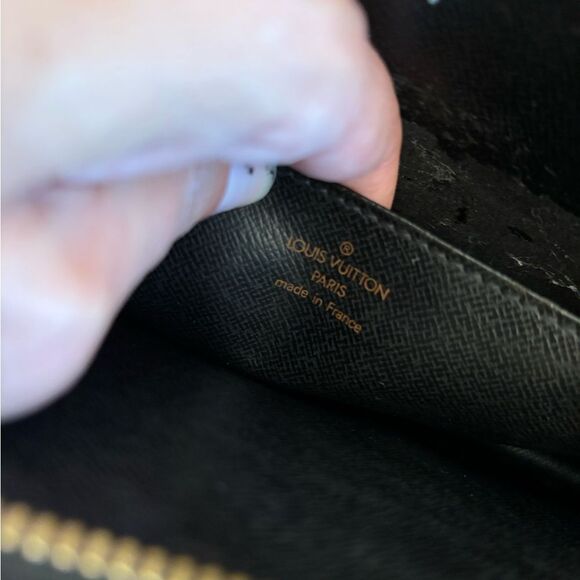 Authentic Louis Vuitton black leather clutch - Picture 7 of 8